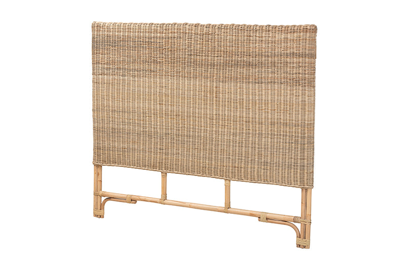 Mona Modern Bohemian Natural Rattan Queen Size Standalone Headboard