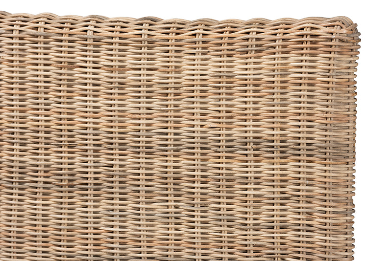 Mona Modern Bohemian Natural Rattan Queen Size Standalone Headboard