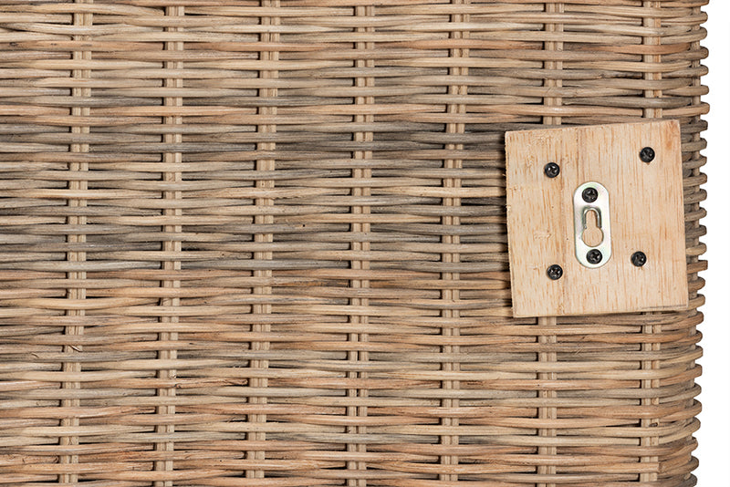 Mona Modern Bohemian Natural Rattan Queen Size Standalone Headboard