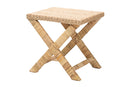 Darcila Natural Rattan And Mahogany Accent Bench Baxton