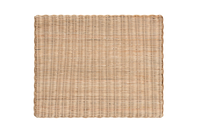 Darcila Modern Bohemian Natural Rattan And Mahogany Accent Bench