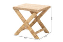 Darcila Natural Rattan And Mahogany Accent Bench Baxton