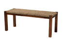 Calvetti Natural Seagrass and Mahogany Wood Bench Baxton