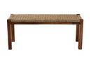 Calvetti Natural Seagrass and Mahogany Wood Bench Baxton