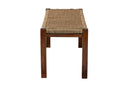 Calvetti Natural Seagrass and Mahogany Wood Bench Baxton