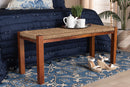 Calvetti Natural Seagrass and Mahogany Wood Bench Baxton