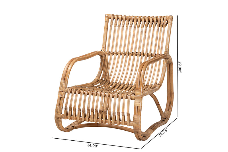 Muy Modern Bohemian Natural Rattan Accent Chair