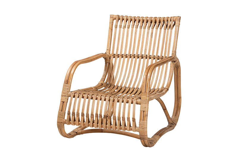 Muy Modern Bohemian Natural Rattan Accent Chair