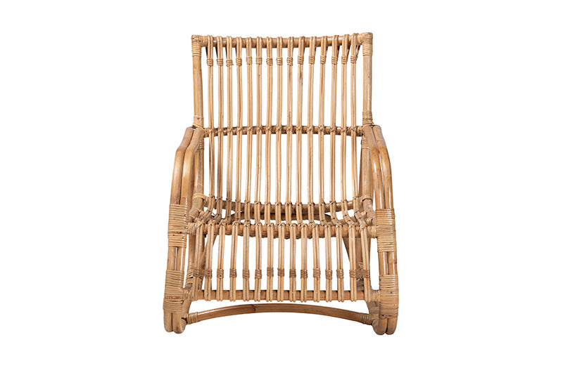 Muy Modern Bohemian Natural Rattan Accent Chair