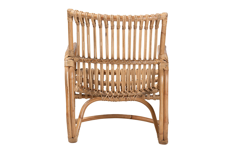 Muy Modern Bohemian Natural Rattan Accent Chair