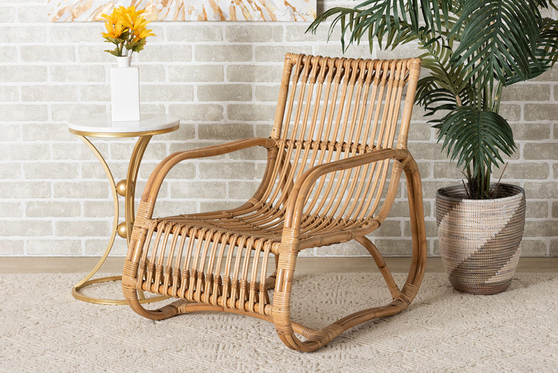 Muy Modern Bohemian Natural Rattan Accent Chair