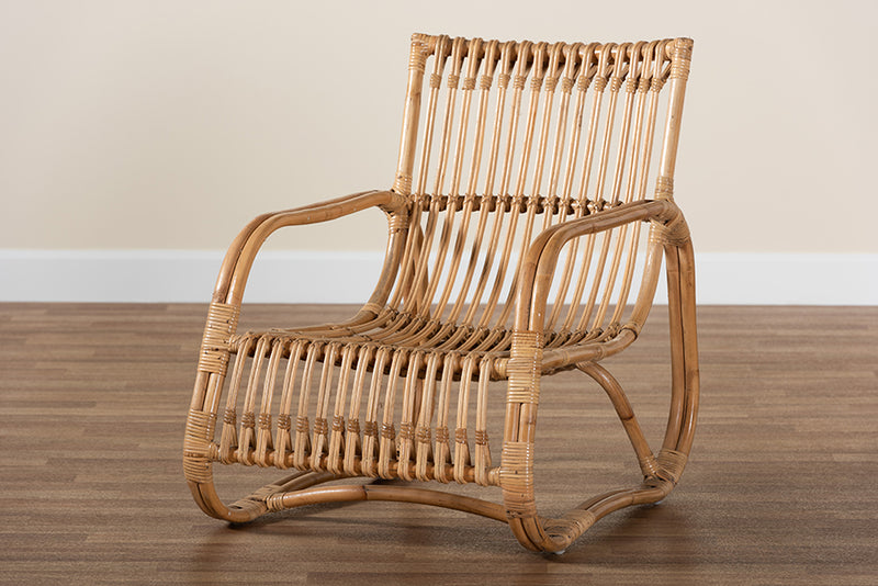 Muy Modern Bohemian Natural Rattan Accent Chair