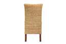 Parker Natural Rattan and Mahogany Wood Dining Chair Baxton