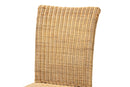 Parker Natural Rattan and Mahogany Wood Dining Chair Baxton