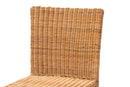 Kylie Natural Rattan and Mahogany Wood Counter Stool Baxton