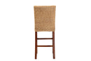 Kylie Natural Rattan and Mahogany Wood Bar Stool Baxton