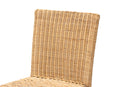 Kylie Natural Rattan and Mahogany Wood Bar Stool Baxton