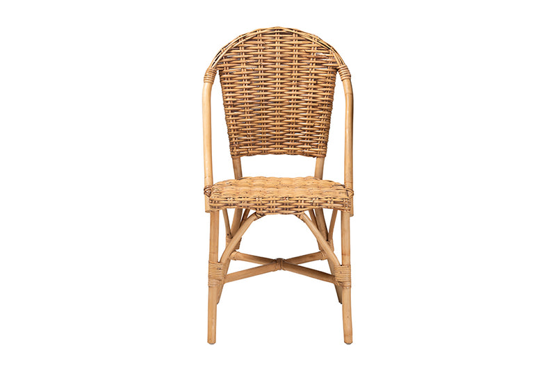 Veneto Modern Bohemian Natural Rattan Dining Chair