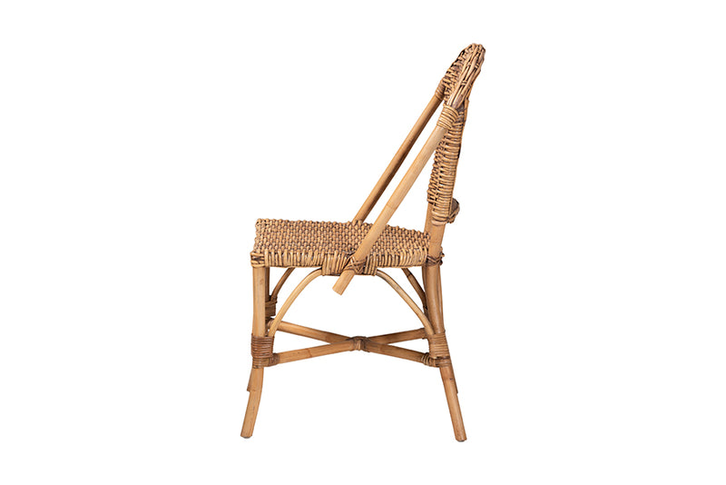 Veneto Modern Bohemian Natural Rattan Dining Chair