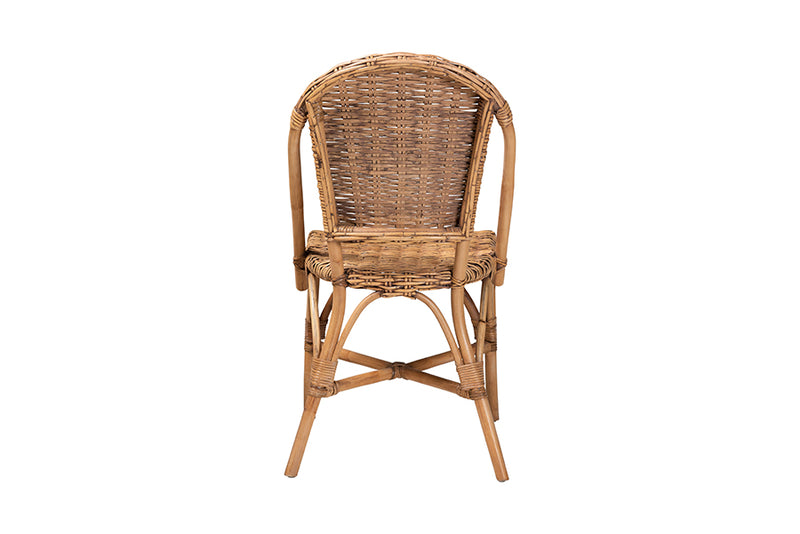 Veneto Modern Bohemian Natural Rattan Dining Chair