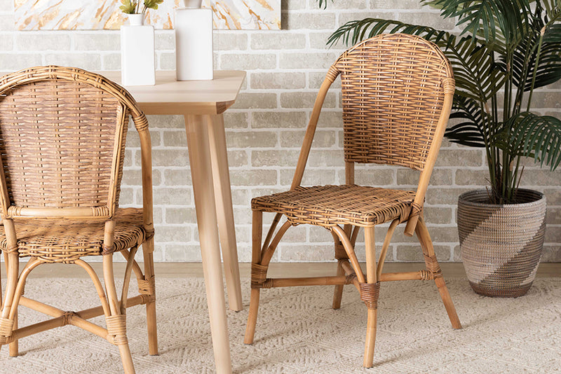 Veneto Modern Bohemian Natural Rattan Dining Chair