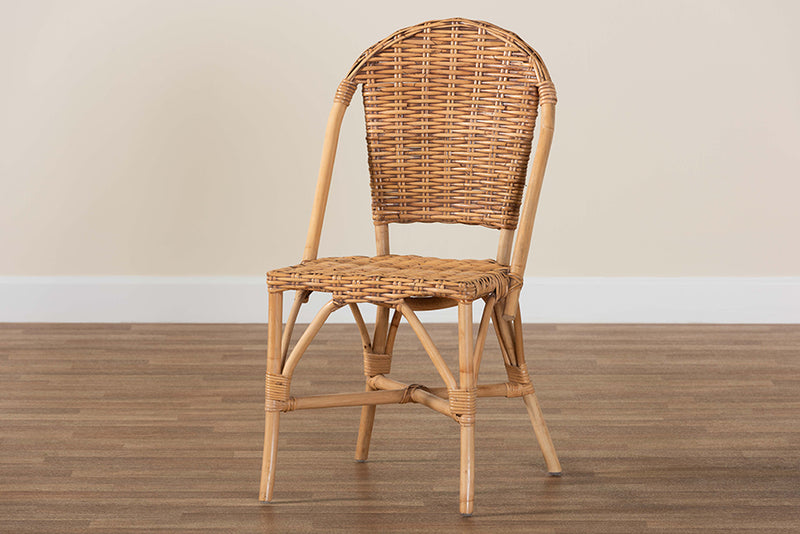 Veneto Modern Bohemian Natural Rattan Dining Chair