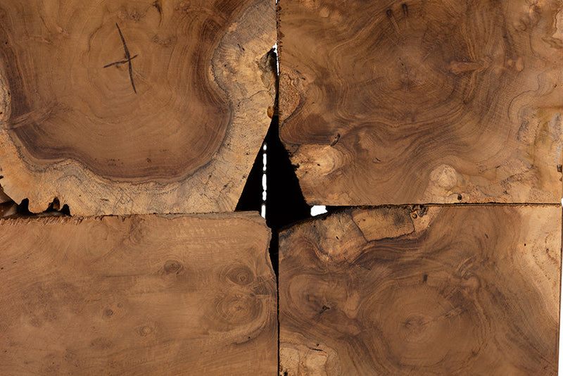 Harrell Rustic Natural Brown Teak Root End Table Baxton