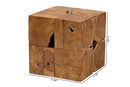 Harrell Rustic Natural Brown Teak Root End Table Baxton