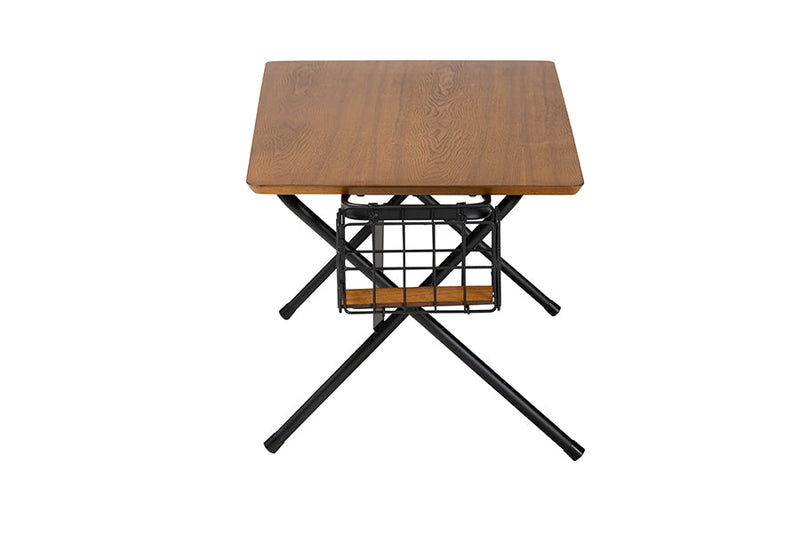 Iona Natural Brown and Black Low Profile Coffee Table w/Basket Baxton