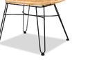 Haina Natural Brown Rattan and Black Metal Accent Chair Baxton