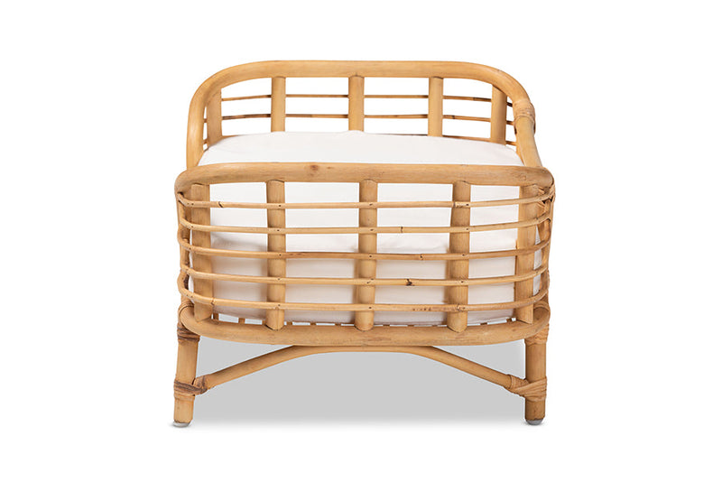 Lenoir Natural Brown Rattan Pet Bed w/Cushion Baxton