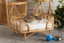 Lenoir Natural Brown Rattan Pet Bed w/Cushion Baxton