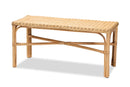 Odile Natural Brown Rattan Accent Bench Baxton