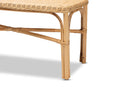 Odile Natural Brown Rattan Accent Bench Baxton