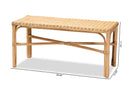 Odile Natural Brown Rattan Accent Bench Baxton