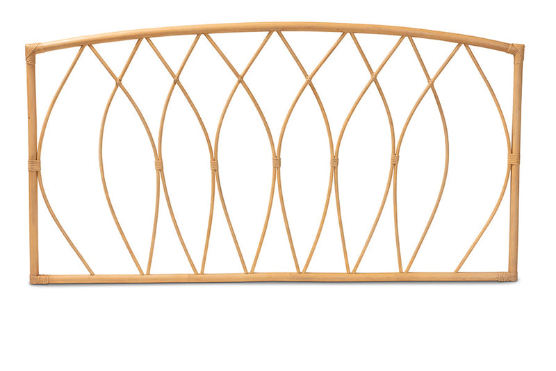 Alaire Natural Brown Rattan Queen Size Wall-mount Headboard Baxton