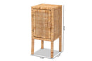 Perry Natural Brown Rattan 1-Door Nightstand Baxton