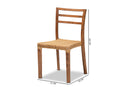 Michi Walnut Brown Mahogany Wood and Natural Rattan 2Pc Dining Chair Set Baxton