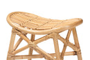 Guevara Natural Brown Rattan Footstool Baxton