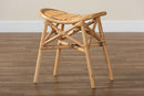 Guevara Natural Brown Rattan Footstool Baxton