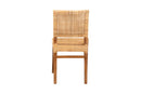 Merci Natural Brown Rattan and Walnut Brown Mahogany Wood Dining Chair Baxton