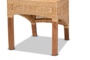 Tallis Natural Brown Rattan and Walnut Brown Mahogany Wood 2Pc Dining Chair Set Baxton