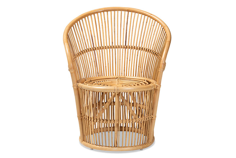 Maclean Natural Brown Rattan Accent Chair Baxton