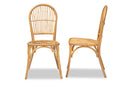 Alida Natural Brown Rattan 2Pc Dining Chair Set Baxton