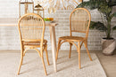 Alida Natural Brown Rattan 2Pc Dining Chair Set Baxton