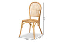 Alida Natural Brown Rattan 2Pc Dining Chair Set Baxton
