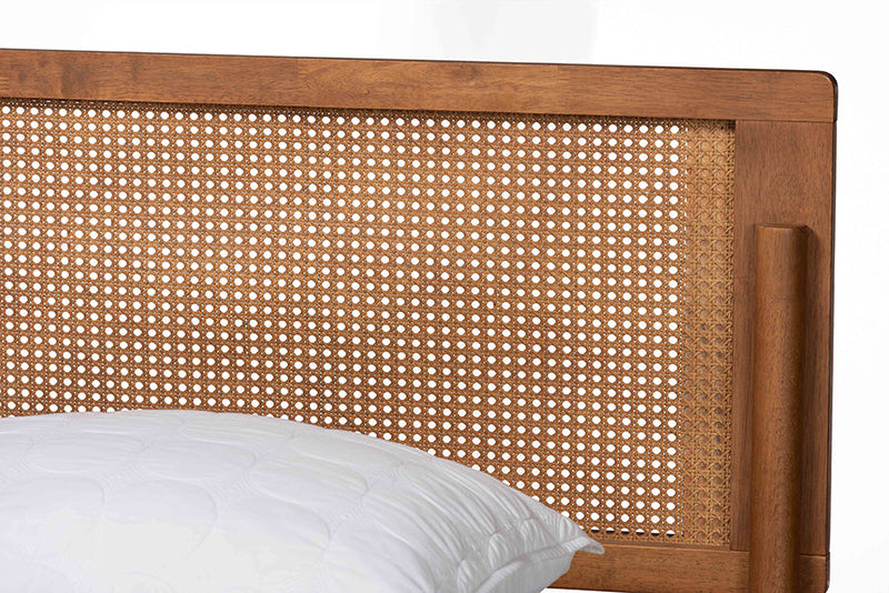 Damani Ash Walnut Queen Size Platform Bed Baxton