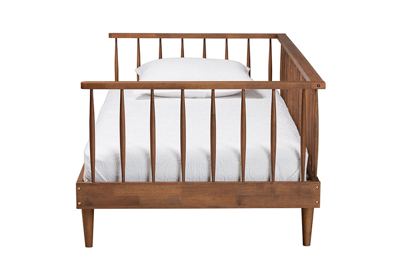 Cassandra Mid-Century Modern Ash Walnut Finished Wood Twin Size Daybed