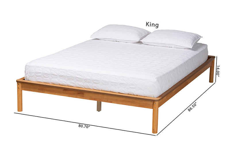 Nella Honey Oak Full Size Bed Baxton