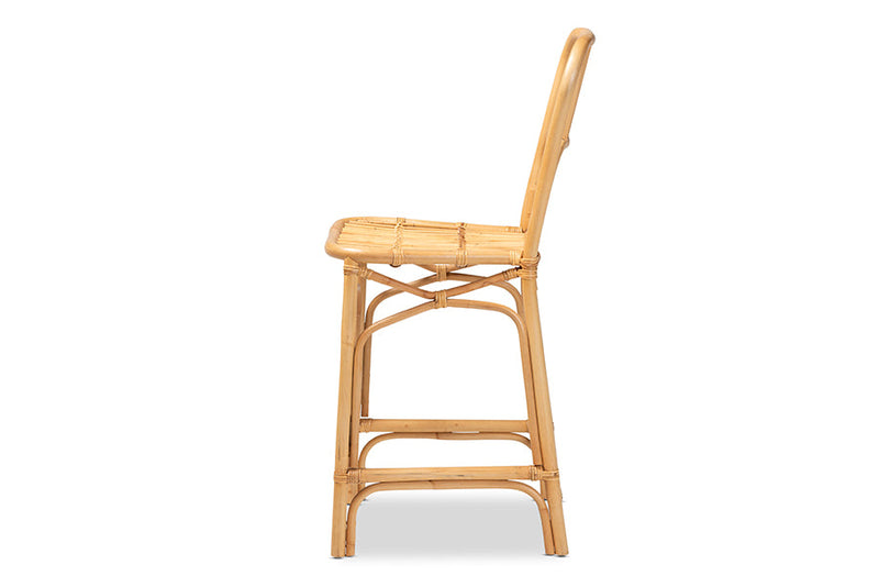 Auden Natural Brown Rattan Counter Stool Baxton